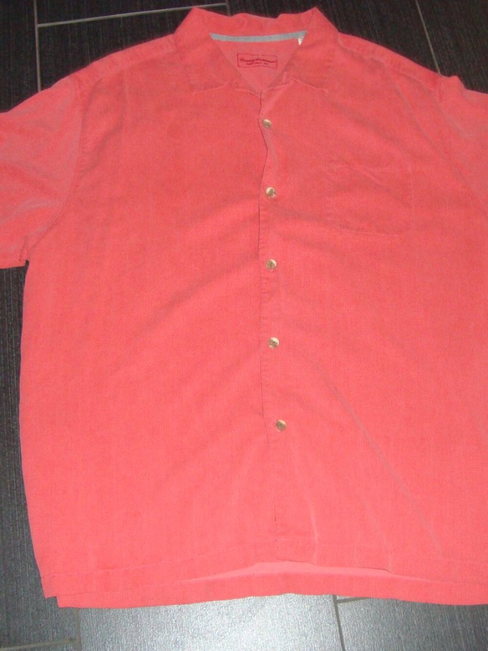 Tommy Bahama Coral Button-Up Silk Short Sleeve Shirt With Pocket Sz 3XL